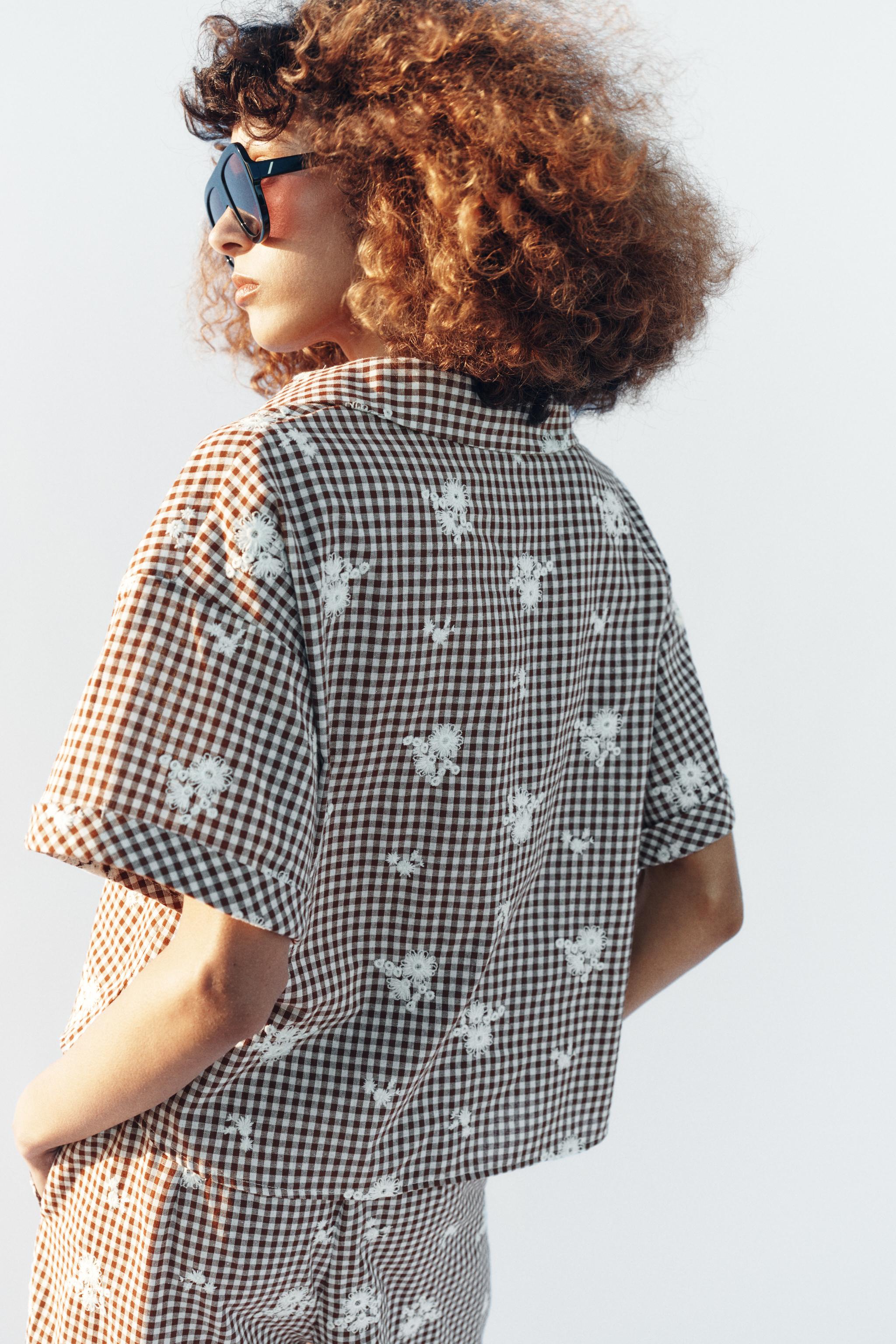 EMBROIDERED PLAID SHIRT